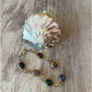 14k gold stone bracelet